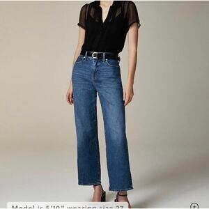 NWT J. Crew Curvy Slim Wide Leg Jeans '96 Semi-Stretch Medium Wash Denim size 28